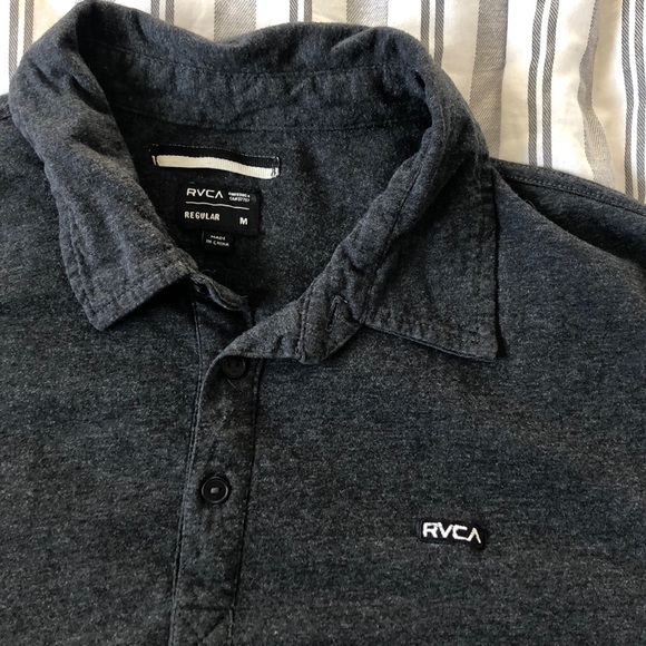 RVCA Dark Grey Polo - Picture 2 of 2